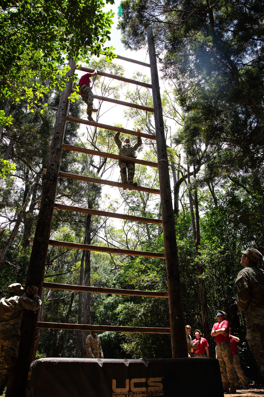 U.S. Army Soldiers Representing The Regional Health Command – Central Climb Up The Confidence Climb