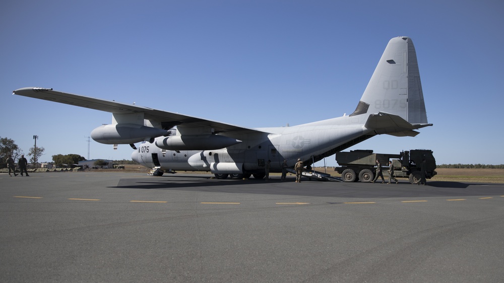 Talisman Sabre 21: U.S. Marines with VMGR-152 transport HIMAR
