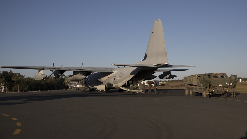 Talisman Sabre 21: U.S. Marines with VMGR-152 transport HIMAR