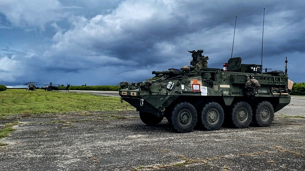 Stryker stages during refuel mission at Forager 21