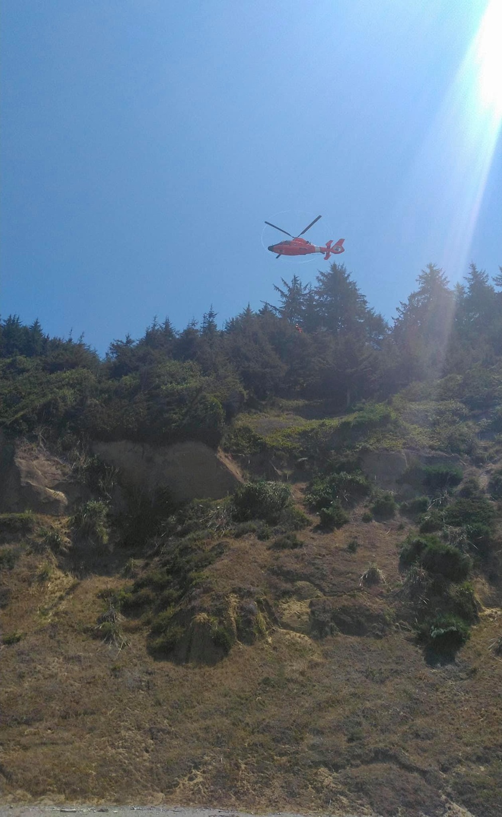 Coast Guard rescues man off cliffside near Big Lagoon