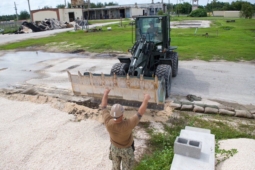 U.S. Navy Seabees in Guam set up an Asphalt Batch Plant