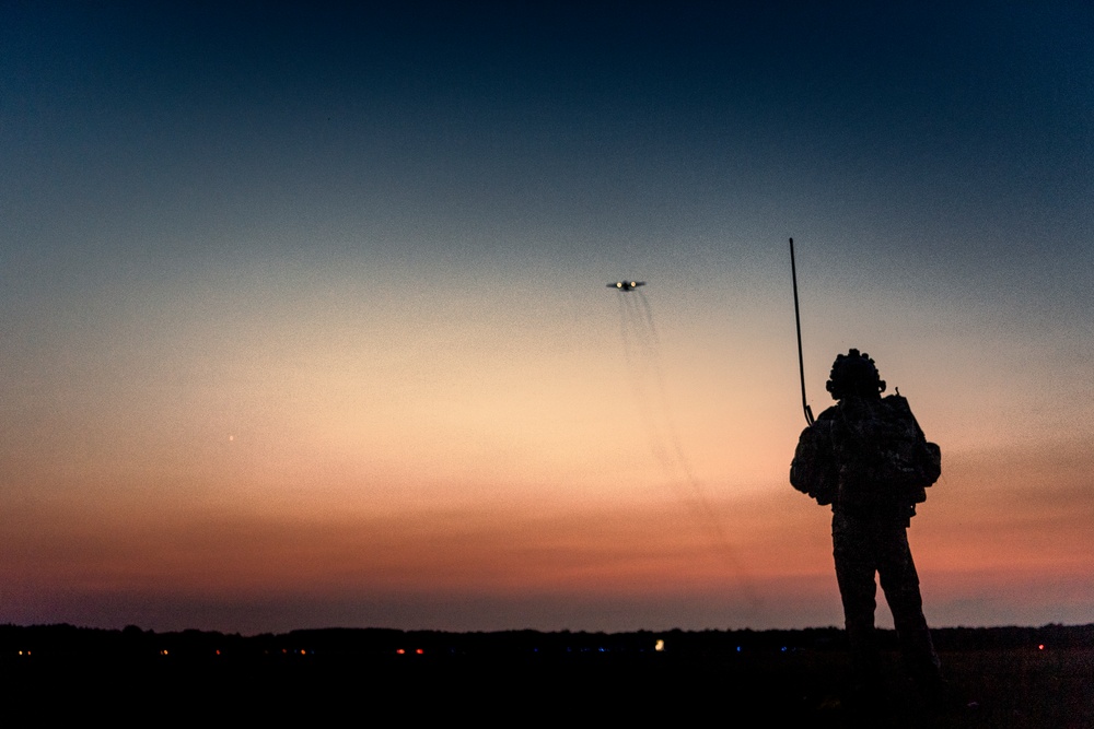 Static line jump during airfield seizure at Northern Strike 21