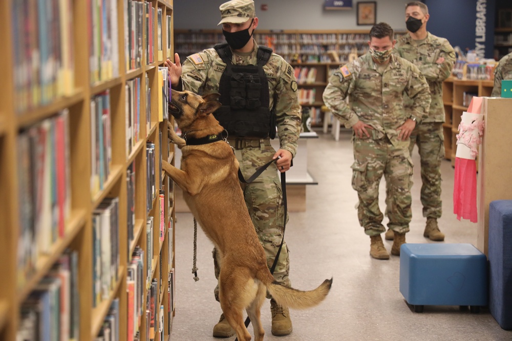 Military Working Dog team on Camp Walker
