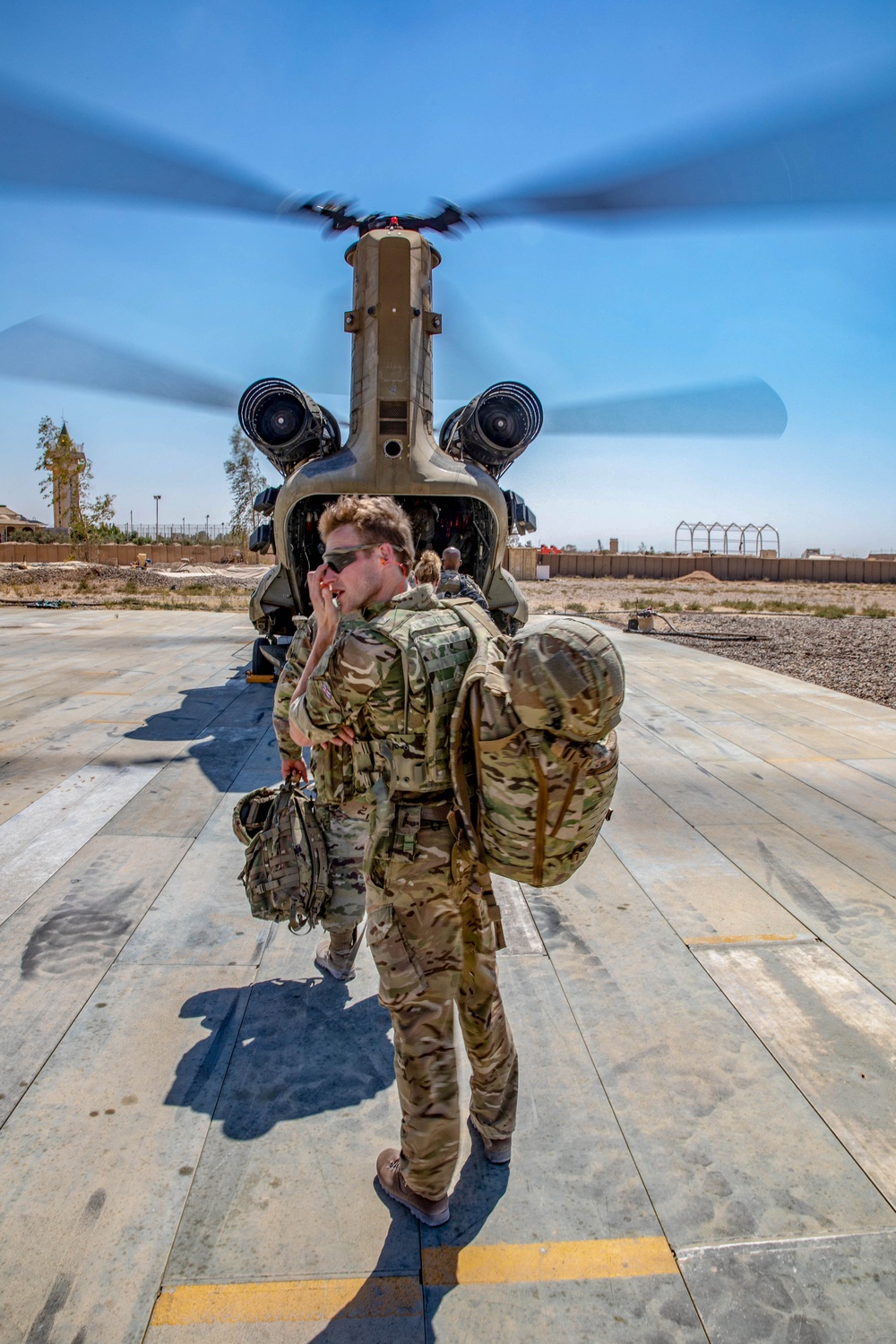 CJTF-OIR leaders wait for their flight