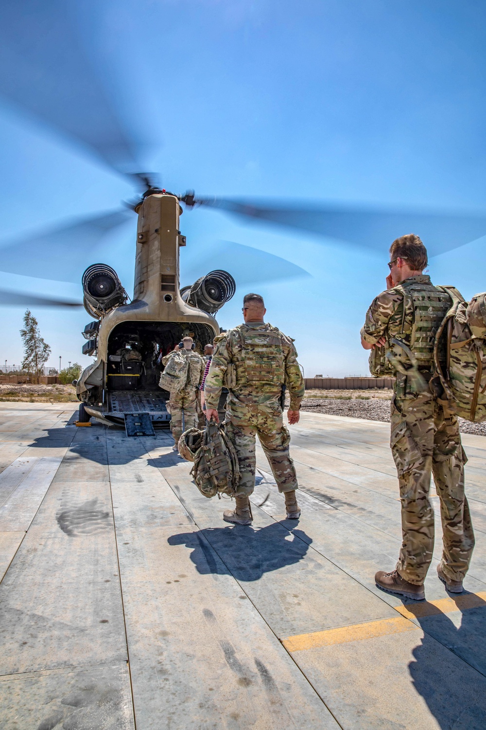 CJTF-OIR leaders wait for their flight