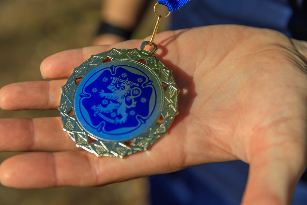 Sgt. Morgan Figgs shows his medal