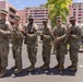 Lt. Gen. R. Scott Dingle and Command Sgt. Maj. Diamond Hough of the U.S. Army Medical Command (MEDCOM) pose with team Regional Health Command-Atlantic who competed in the 2021 MEDCOM Best Leader Competition