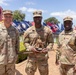 Command Sgt. Major Brunell, Command Sgt. Maj. Joseph and new U.S. Army Medical  Command Non-commissioned officer of the Year Staff Sgt. Gabisum