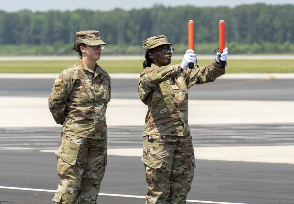 Air Force Mortuary Affairs Operations Airmen train for dignified transfer mission