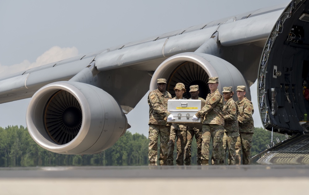Air Force Mortuary Affairs Operations Airmen train for dignified transfer mission