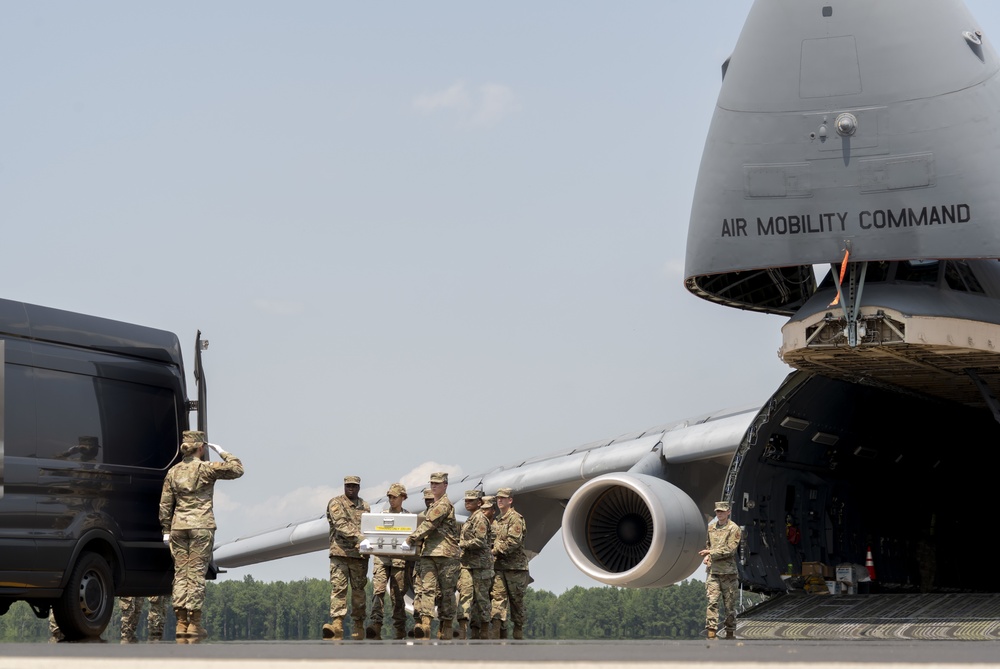 Air Force Mortuary Affairs Operations Airmen train for dignified transfer mission