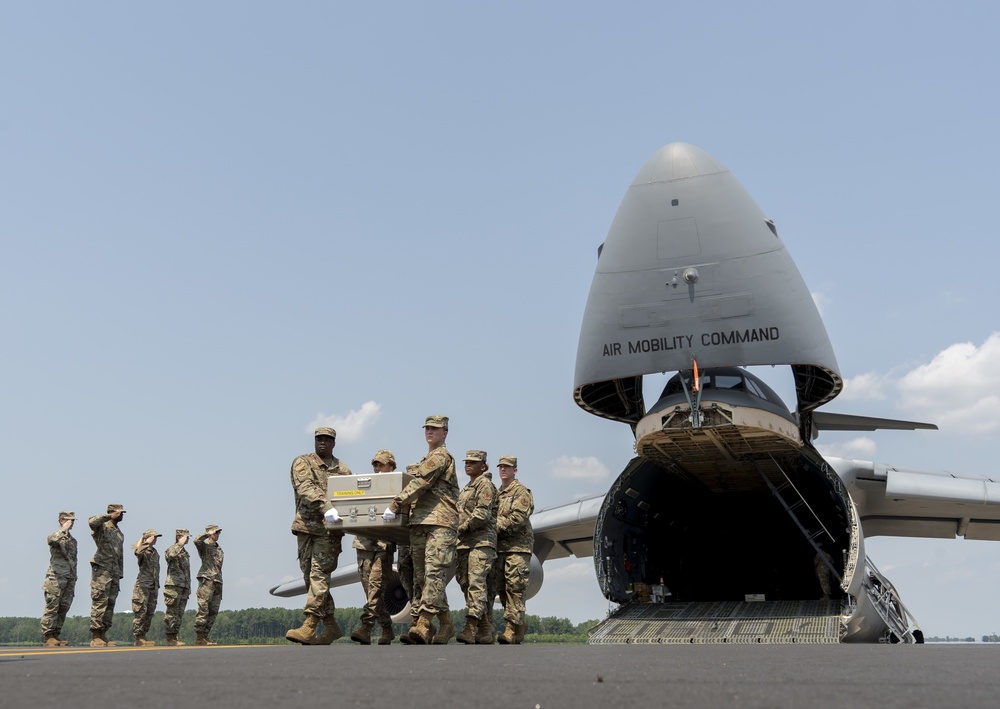 Air Force Mortuary Affairs Operations Airmen train for dignified transfer mission