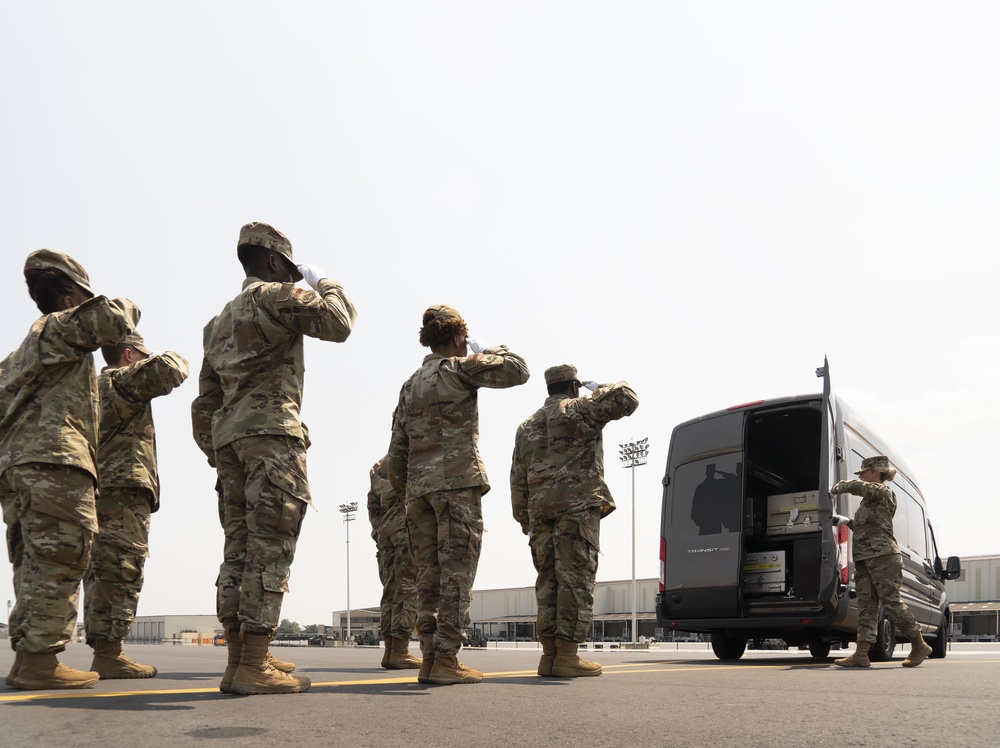 Air Force Mortuary Affairs Operations Airmen train for dignified transfer mission