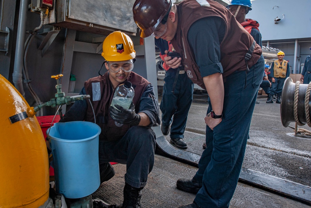 A Replenishment at Sea Aboard USS New Orleans in the Coral Sea 2021
