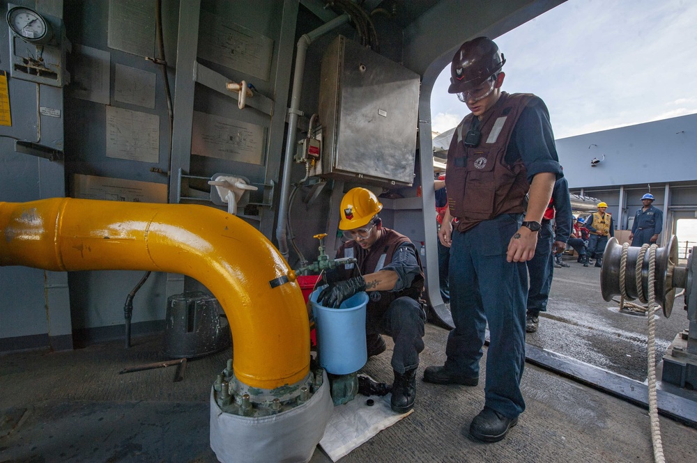 A Replenishment at Sea Aboard USS New Orleans in the Coral Sea 2021