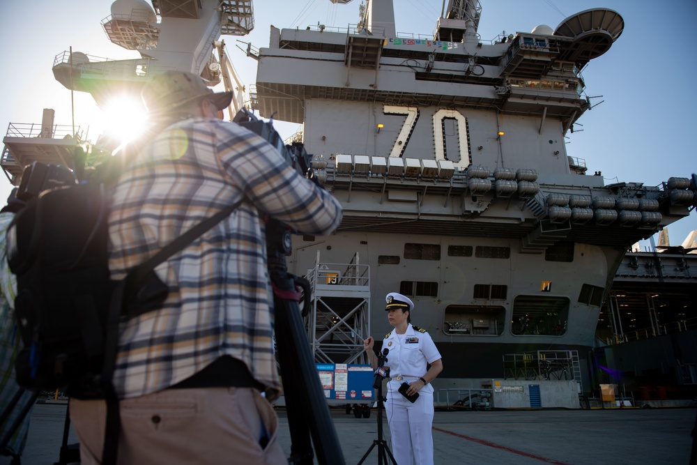 Carrier Strike Group 1 Leaders Speak with Local Media Before Deployment