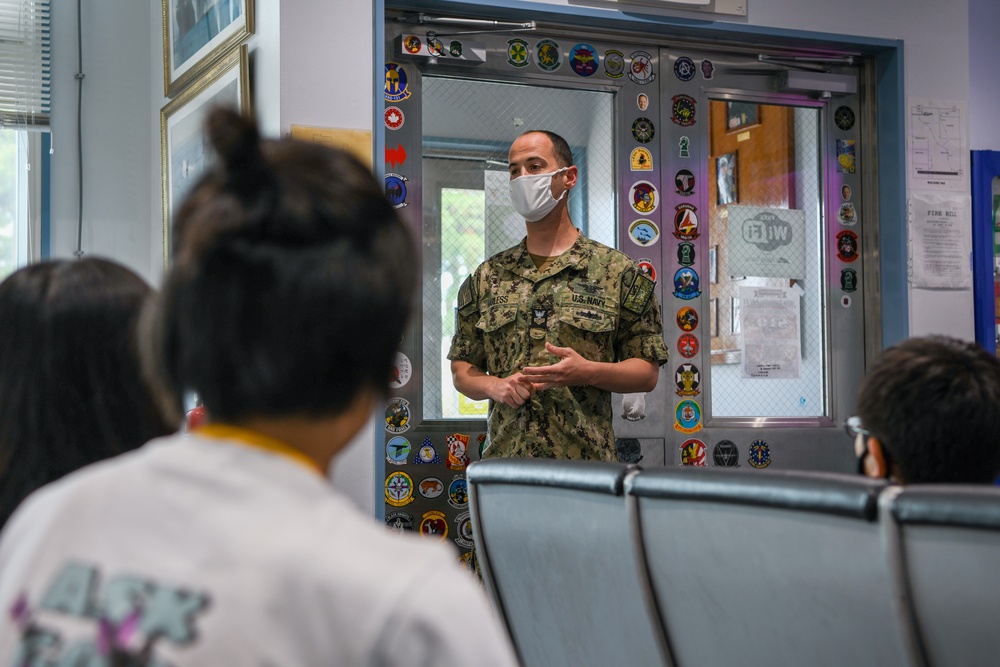 Misawa City Students Tour P-8A Poseidon