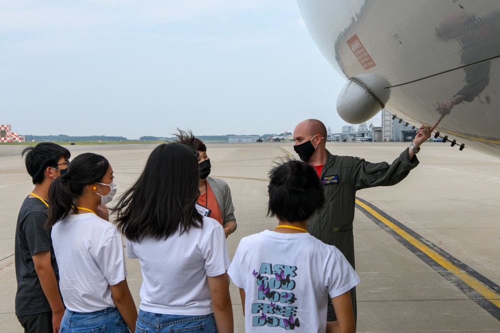Misawa City Students Tour P-8A Poseidon