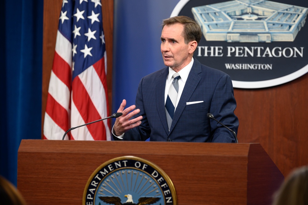 Pentagon Press Secretary holds joint press briefing with Pentagon Force Projection Agency police chief