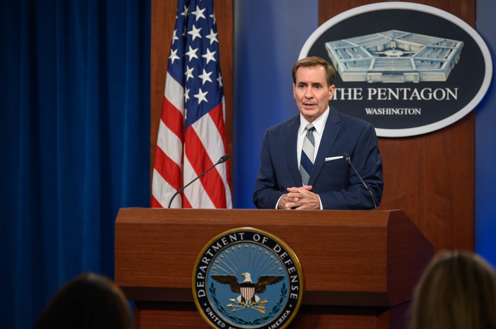 Pentagon Press Secretary holds joint press briefing with Pentagon Force Projection Agency police chief