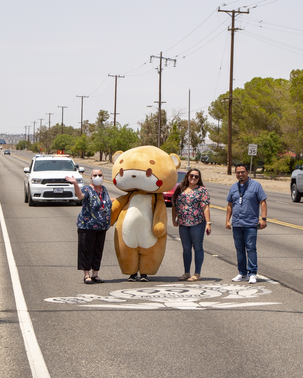 #IAmBearsun traverses Historic Route 66 through MCLB Barstow during LA to NY walk for charity