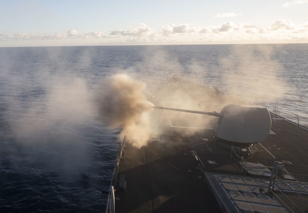 USS Milius conducts live-fire gunnery exercise