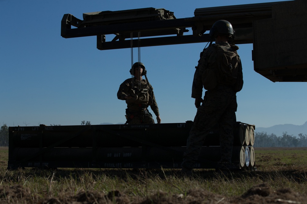 U.S. Marines prepare to conduct a HIMARS live-fire during Exercise Talisman Sabre 21