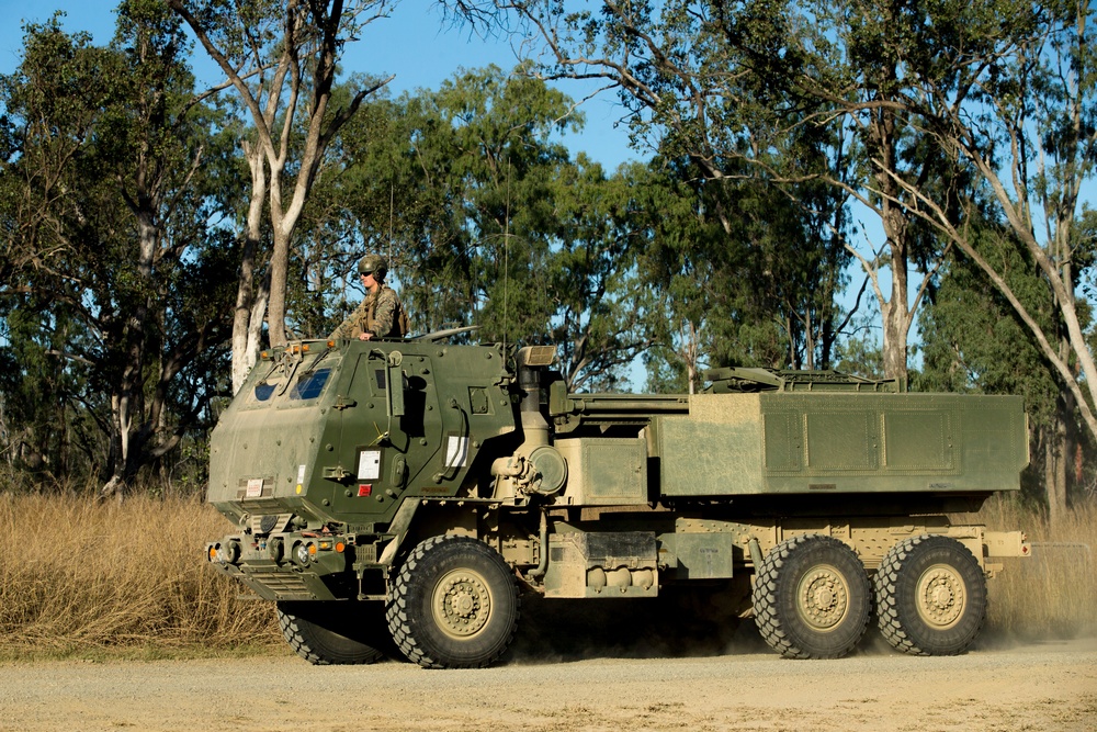 U.S. Marines prepare to conduct a HIMARS live-fire during Exercise Talisman Sabre 21