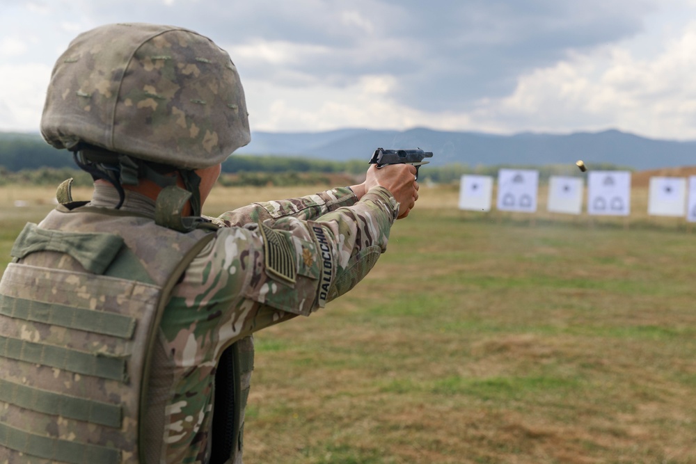 Maj. Nicole Dallocchio fires a Pistol Carpați Md. 1974