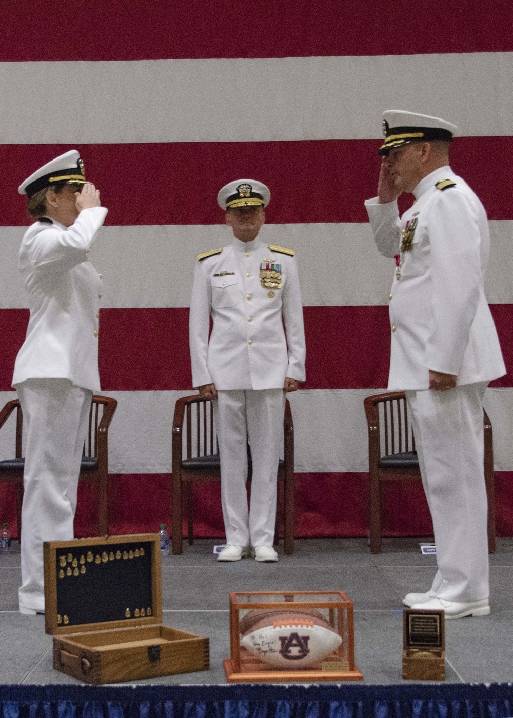 CAPT Hicks relieves CAPT Cole of command at NCDOC change of command