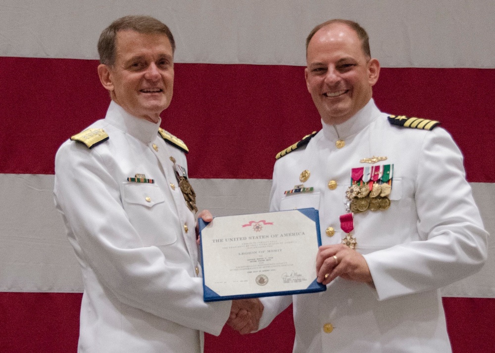 CAPT Cole receives Legion of Merit award during NCDOC's change of command