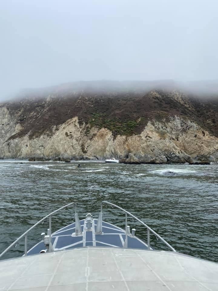 Coast Guard, partner agencies rescue man and 6 dogs, continue response to fuel spill near Tomales Point