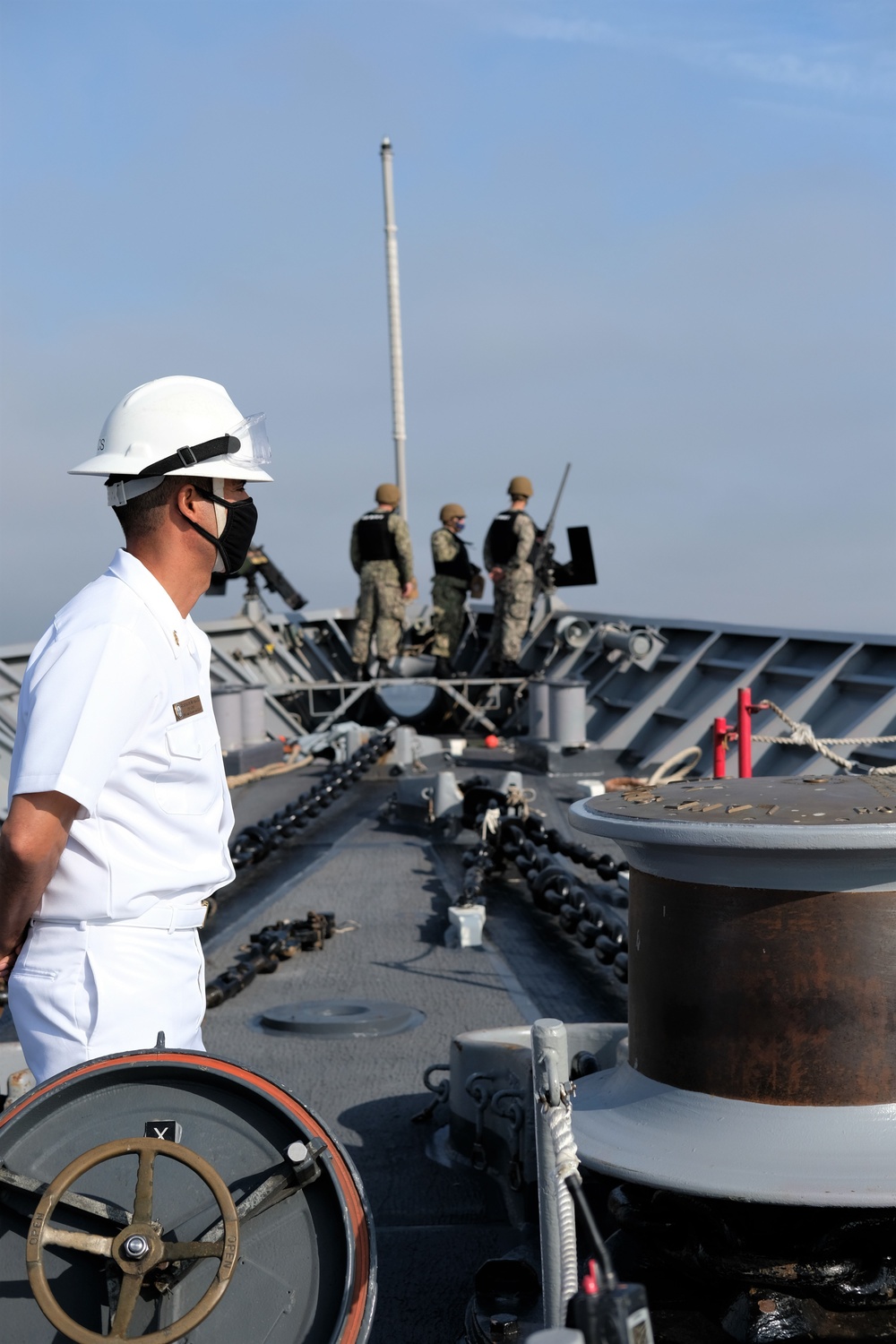 USS Lake Champlain (CG 57) Sailor Mans The Rails