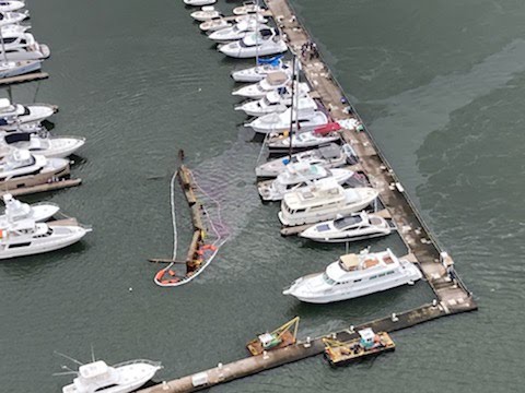 Coast Guard, partner agencies respond to capsized dredge barge Capt Leo II