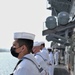 USS Lake Champlain (CG 57) Sailors Man The Rails