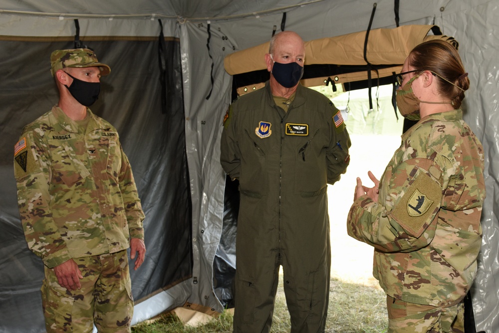U.S. Army Col. Gunnar Kiersey and U.S. Air Force, Col. Sidney Martin Visit Field Hospital during Northern Strike 21-2