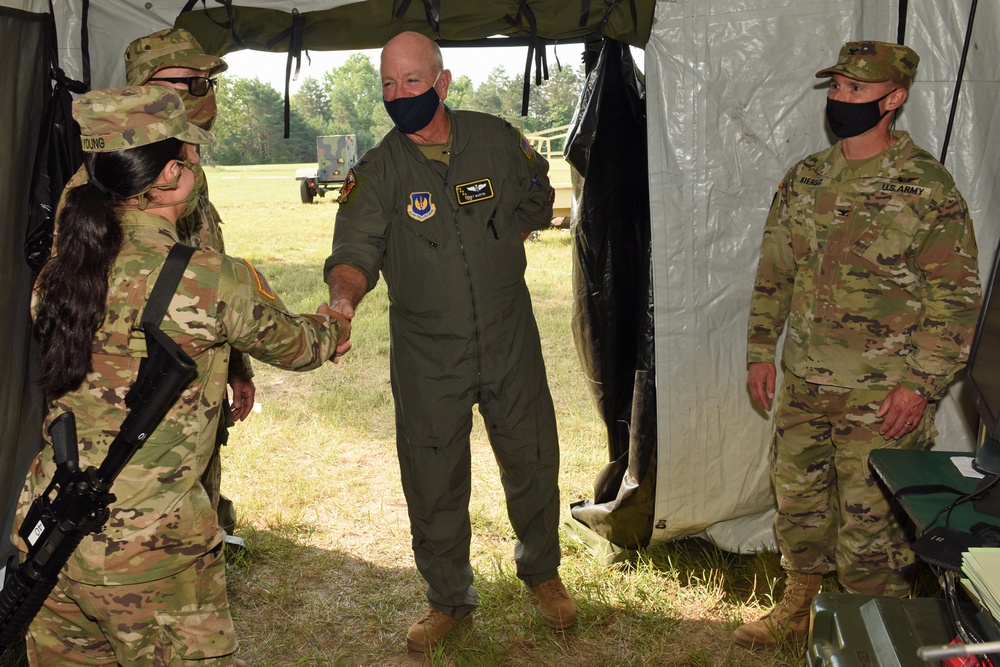 U.S. Army Col. Gunnar Kiersey and U.S. Air Force, Col. Sidney Martin Visit Field Hospital during Northern Strike 21-2