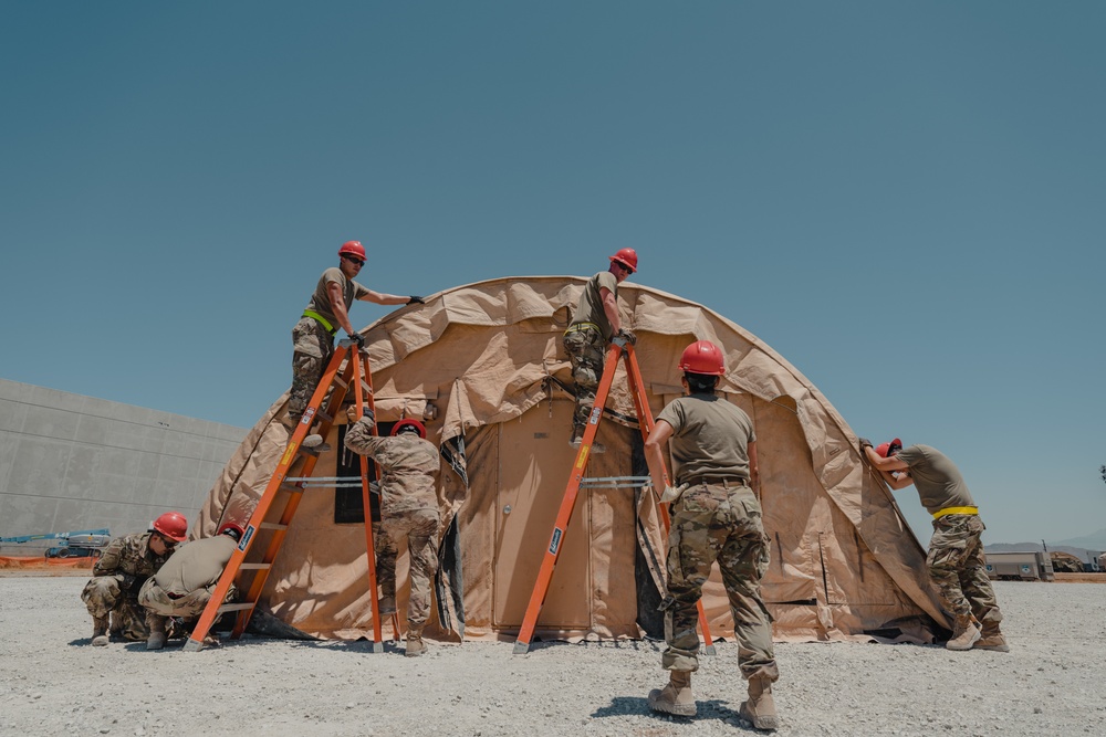 Members of the 210th REDHORSE squadron work through annual operational trainings in southern California