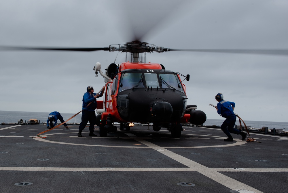 Coast Guard Cutter Munro prepares to get underway