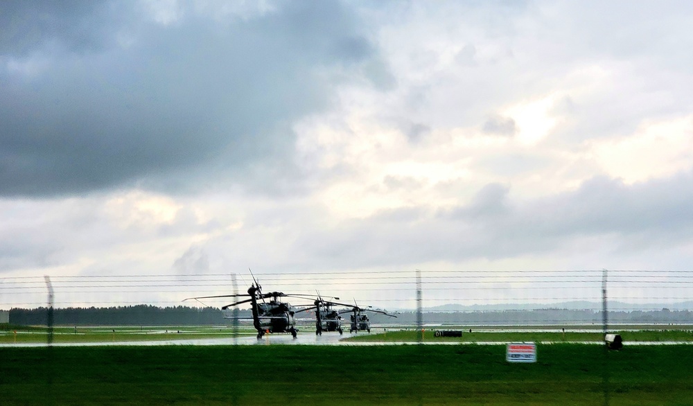 Helicopters at Sparta-Fort McCoy Airport for Patriot Warrior 2021