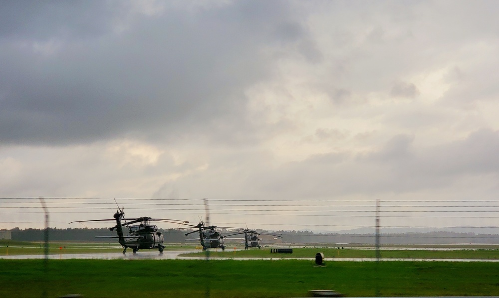 Helicopters at Sparta-Fort McCoy Airport for Patriot Warrior 2021