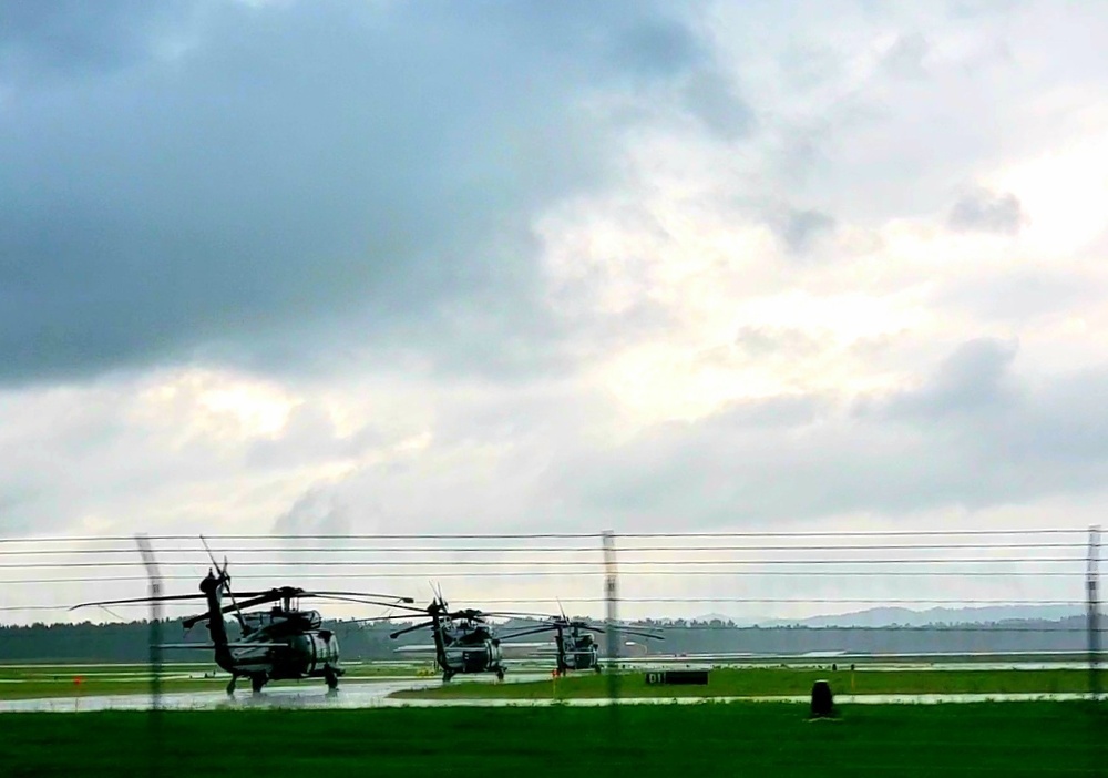 Helicopters at Sparta-Fort McCoy Airport for Patriot Warrior 2021