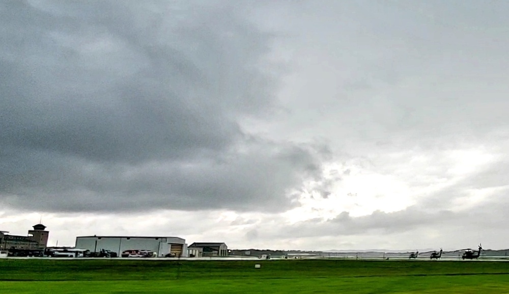 Helicopters at Sparta-Fort McCoy Airport for Patriot Warrior 2021