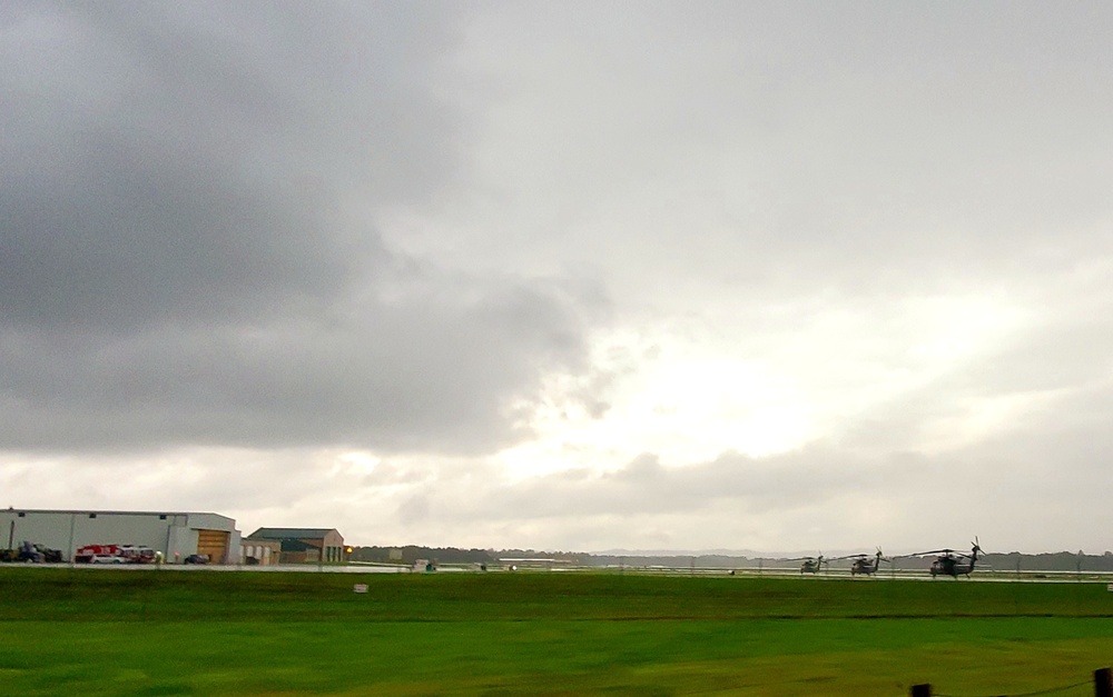 Helicopters at Sparta-Fort McCoy Airport for Patriot Warrior 2021