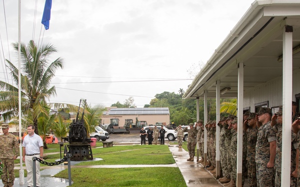 U.S. Navy Seabees deployed with NMCB-5’s Detail Palau attend Fallen Heroes Ceremony
