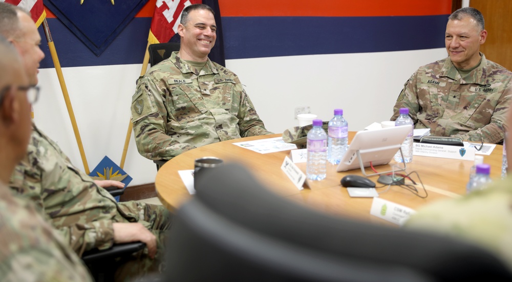 Brig. Gen. Michael Adame and Brig. Gen. Joseph Reale visit Camp Buehring