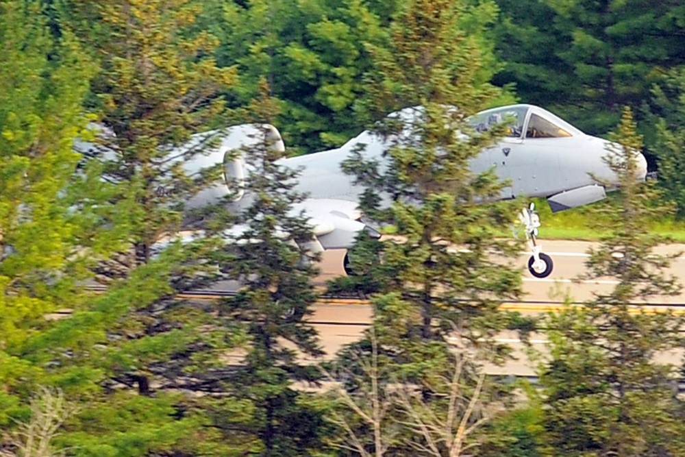 A-10 Thunderbolt II Lands and Takes Off From a Highway Near Alpena During Northern Strike 21-2