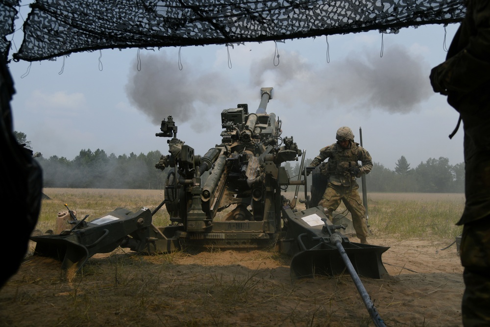 119th Field Artillery trains at Northern Strike 21-2