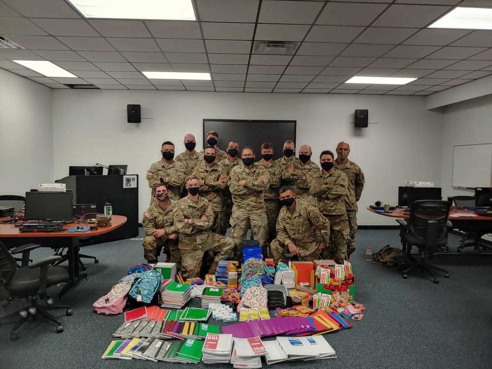 Advance Leaders Course students collect school supplies for children in the Joint Base Langley-Eustis local area